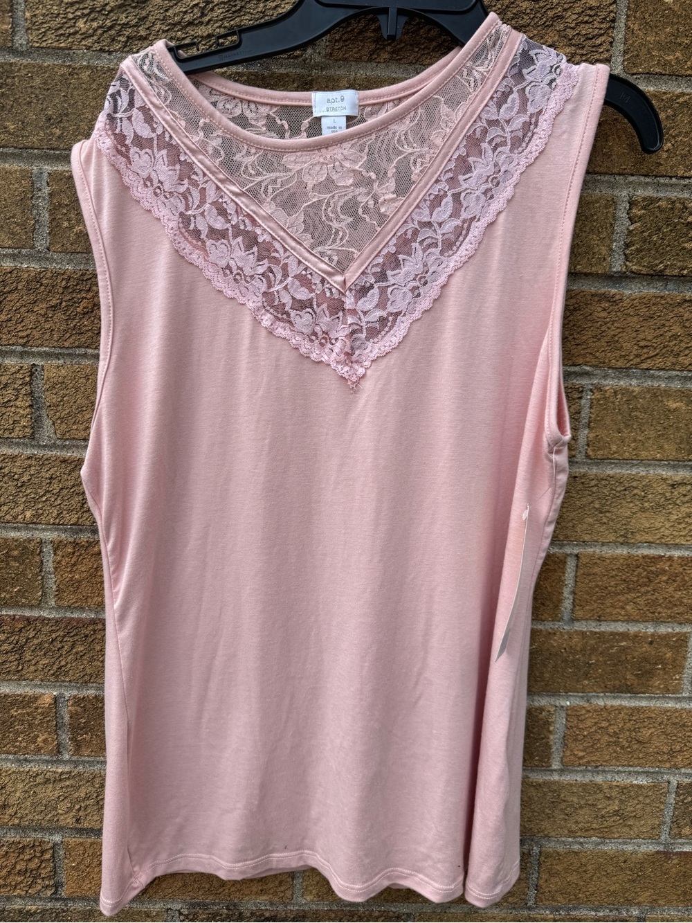Apt. 9 Blush Pink Lace-Trim Sleeveless Camisole